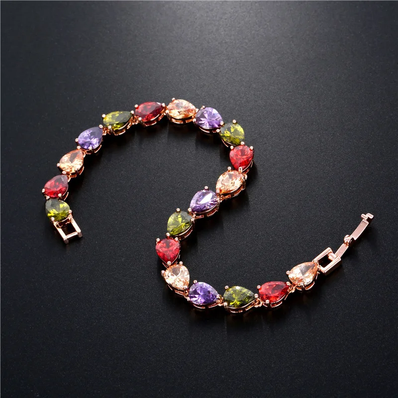 Горячий шарм свадебный браслет розовый/шампанское золотой цвет многоцветный