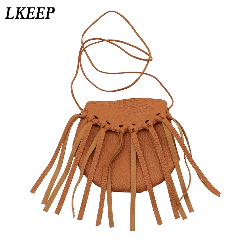 Сумка мессенджер с кисточками для девочек маленький кошелек монет Детский сумка