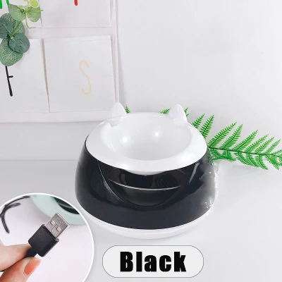 Black white Автоматический светящийся фонтан для домашних животных для кошек фонтан для собак USB Электрический диспенсер для воды поилки для кошки - Цвет: Black white
