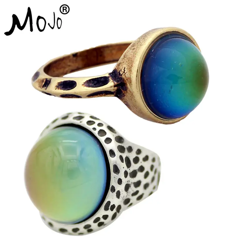 2 шт. винтажное богемное ретро кольцо с изменяющимся цветом настроения