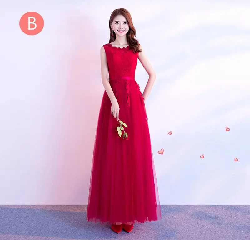 wine red B Beauty Emily дешевые платья подружки невесты ТРАПЕЦИЕВИДНОЕ платье для выпускного вечера с аппликацией длинное свадебное платье Vestido de festa - Цвет: wine red B