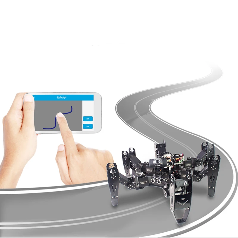 Hexapod 6 леггинсов робот паук Raspberry Pi Беспроводной Wi Fi видео с открытым исходным