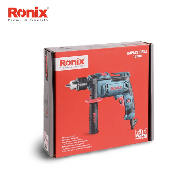 Ronix Бесплатная доставка 220 в 13 мм Ударная дрель 600 Вт электроинструменты