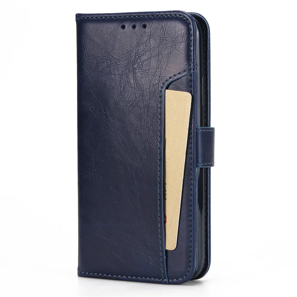 Blue Кожаный чехол-книжка чехол для iPhone 5 5S SE 6, 6 S, 7, 8 Plus, X, XR, Xs Max, чехол-бумажник для iPhone 11, 11 Pro, Max, с отделениями для карт, чехол для телефона - Цвет: Blue