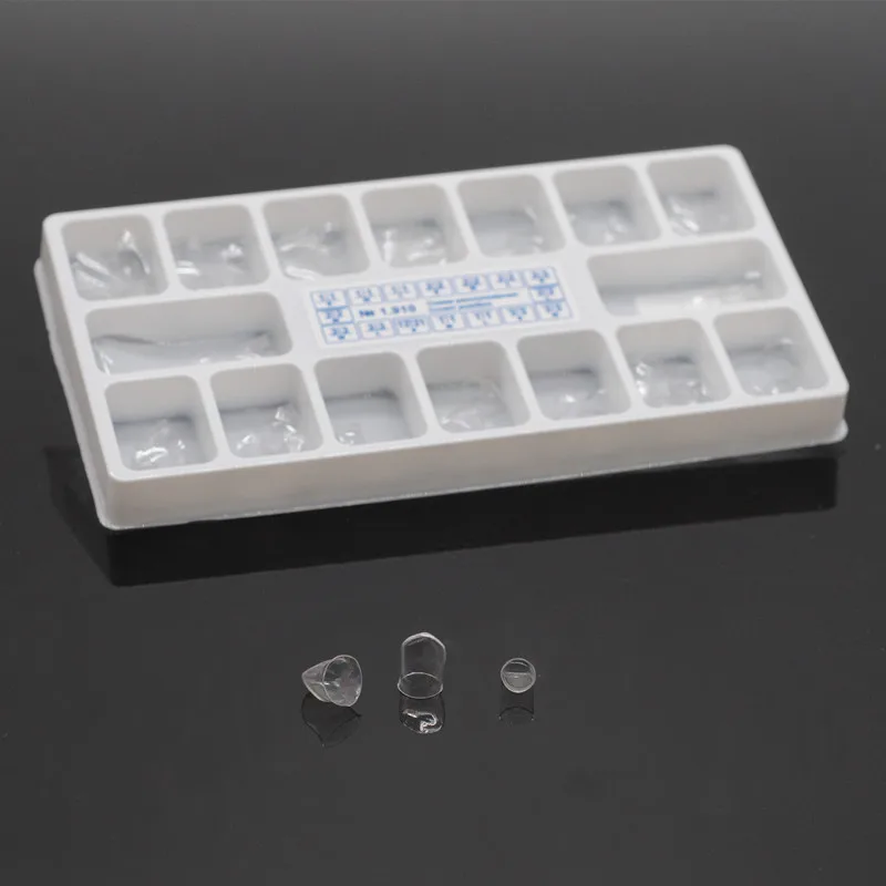 

1Box/64Pcs Dental Lab Supplies Transparent Resin Pre-crown Dental Crown of Deciduous Teeth of Adult