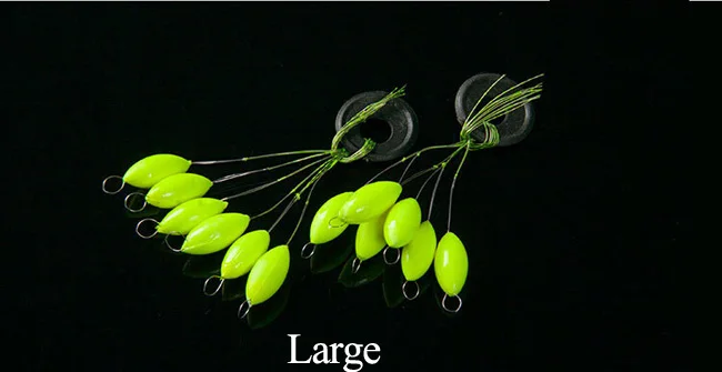 60 шт.(10 упаковок) овальный поплавок Seven-satr Float Mixedcolor 6 в 1 Space Bean Carp Fishing accessories Pesca Fishing Buoy X348 - Цвет: yellow (L)