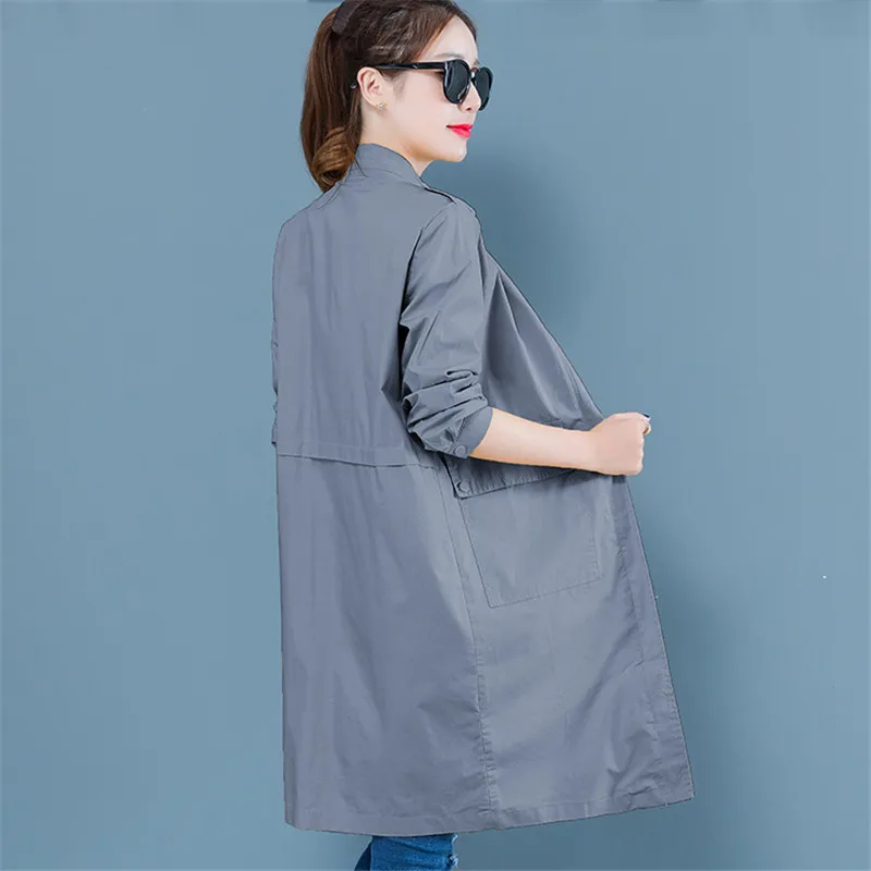 Женская куртка на весну и осень новинка 2019 Корейская свободная тонкая ветровка