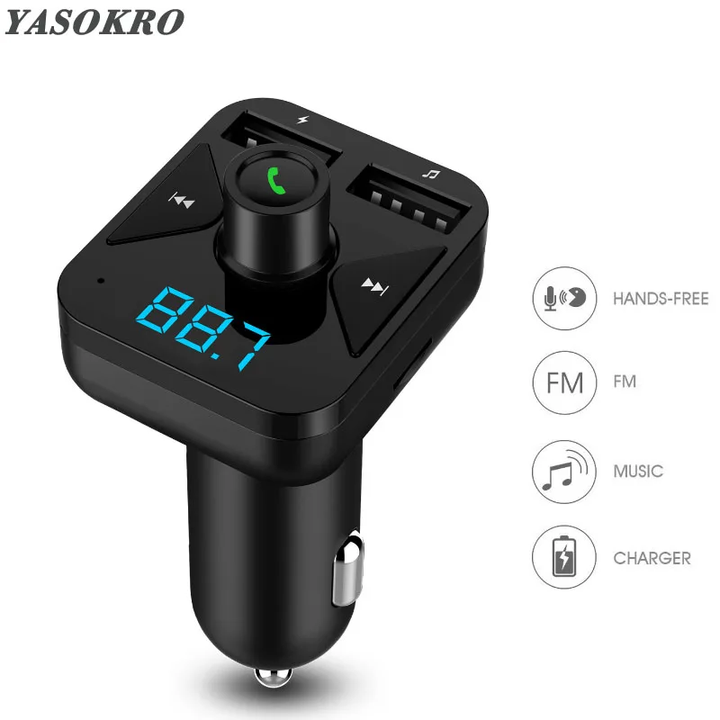 YASOKRO FM передатчик модулятор Bluetooth Handsfree Car Kit автомобильный аудио mp3 плеер с 3.1A