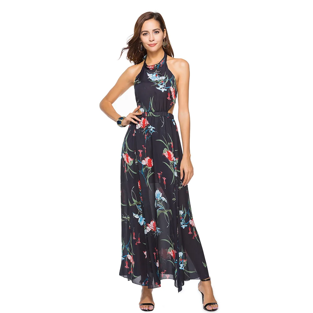 Модные Vestidos 2019 летние женские сексуальные Холтер без рукавов пляжные платья