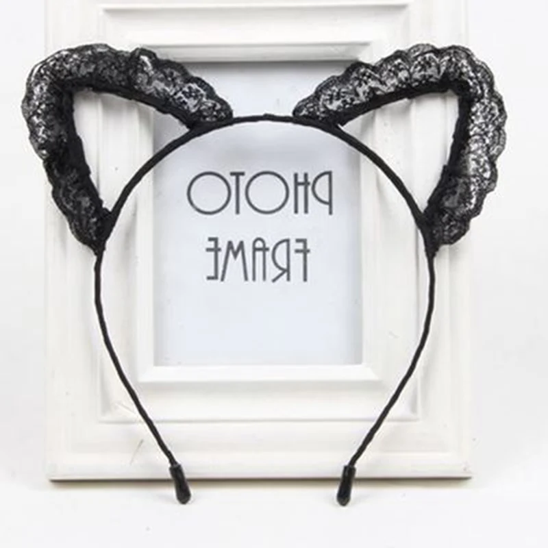 Повязка для вечерние кошачьими ушками женская вечерний сексуальный кружевной