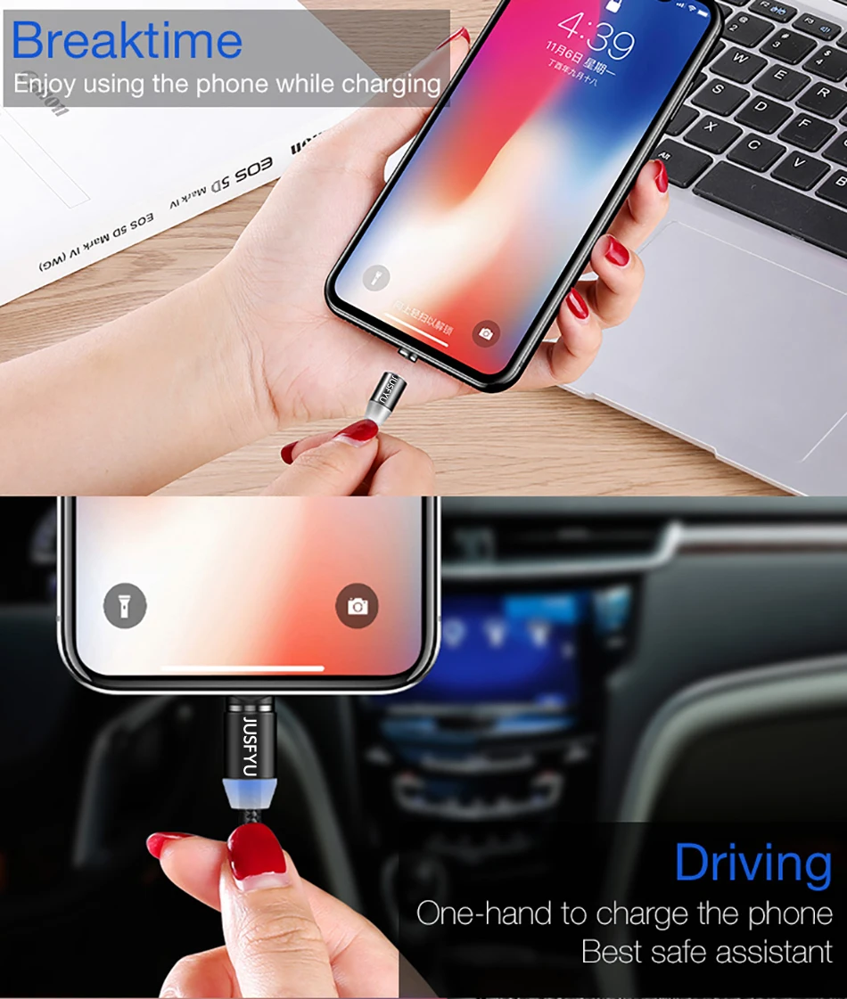 Магнитный зарядный кабель для IPhone XR XS MAX X 8 7 6S Plus, 1 м, магнитное зарядное устройство, Micro USB кабель, usb type-C, проводные кабели