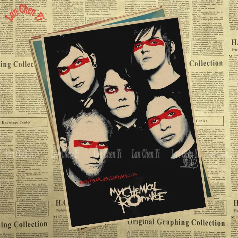 My Chemical Romance Band Классический Ностальгический матовый крафт-бумага плакат офисный подарок столовая домашний Декор стикер дизайн