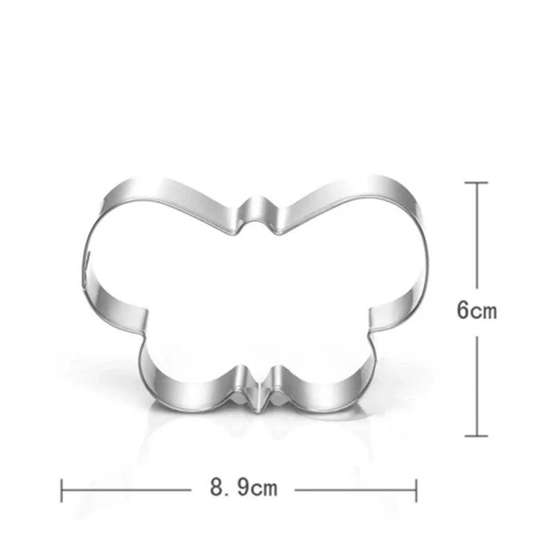 TTLIFE Butterfly Cookie Cutter Stainless Steel Stamp Kitchen Cupcake Fruit Decoration Template Mold Stencil Baking Moulds | Дом и сад