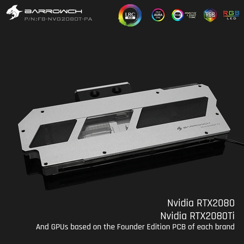Barrowch FB-NVG2080T-PA LRC2.0 GPUBlocks термометр с цифровым дисплеем алюминиевый сплав панель для Основатель Edition RTX2080Ti/2080
