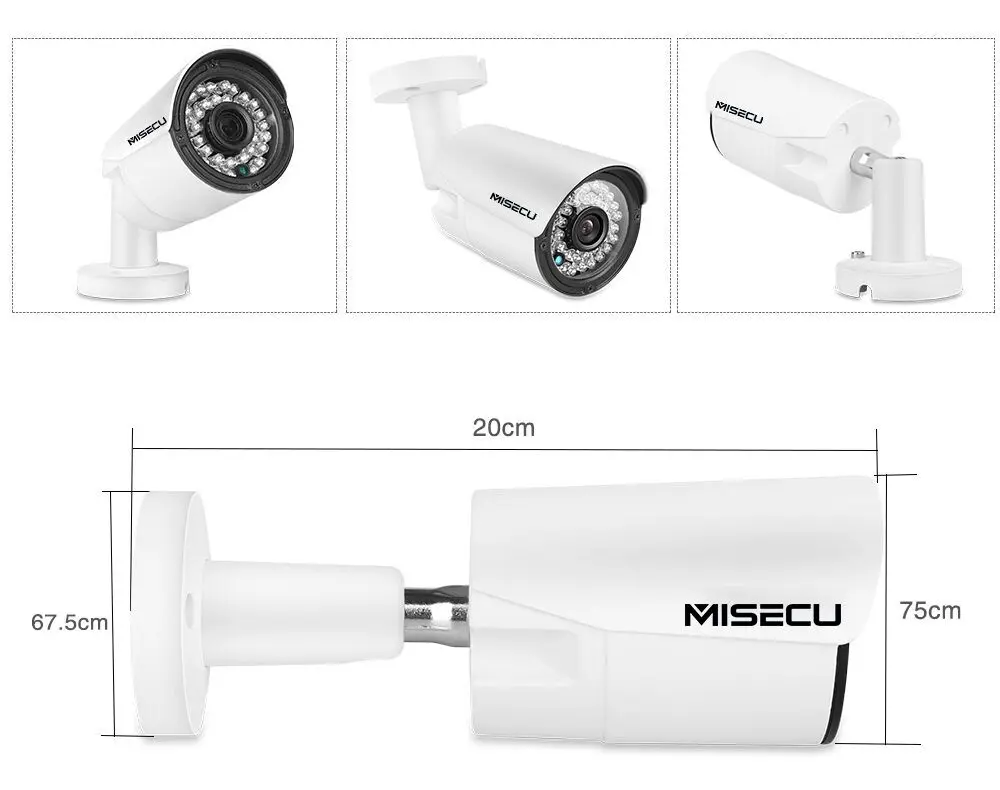 MISECU H.265 16CH 2MP 5MP POE NVR CCTV система безопасности 16 шт. ИК Открытый 1080P Аудио запись P2P комплект наружного видеонаблюдения