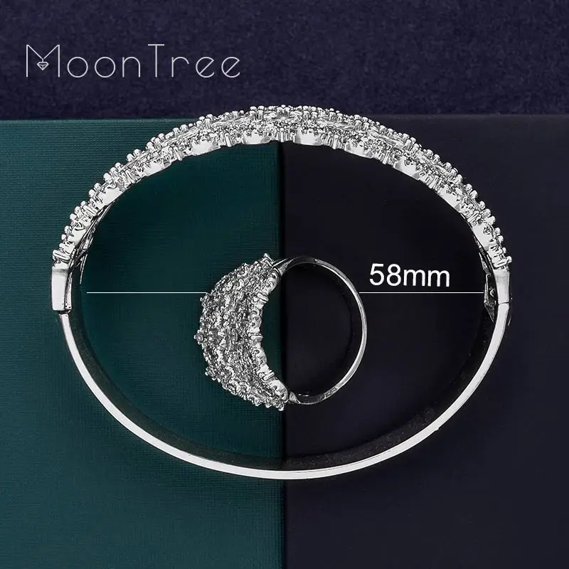 MoonTree роскошный большой нежный 3 тона смешанный кубический цирконий медь