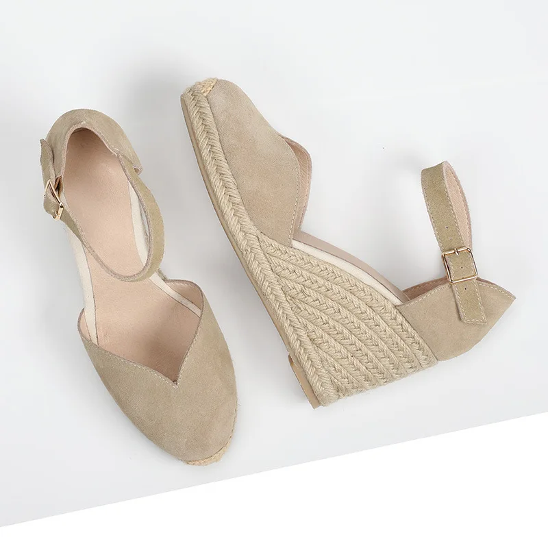 Новинка 2020 женские эспадрильи на танкетке сандалии каблуке высотой 90