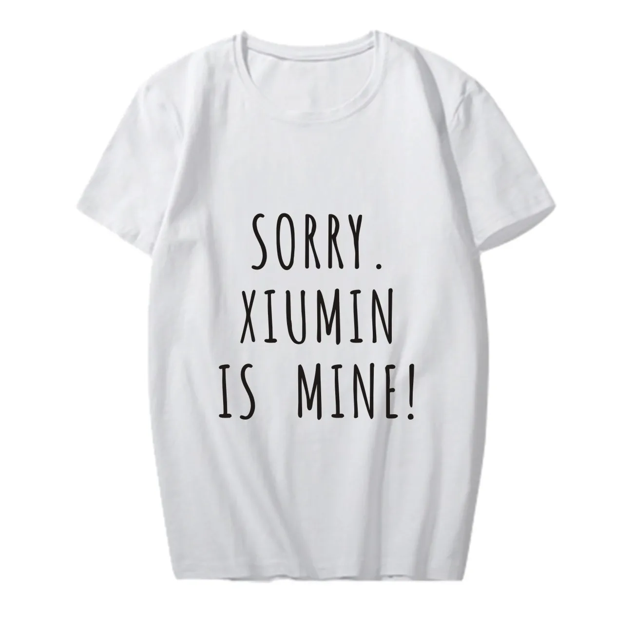 White-XIUMIN KPOP Exo Футболка женская футболка Sorry Is Mine имитирующая Футболка женская одежда Vogue Suho Do Chen Sehun Lay Kai товар - Цвет: White-XIUMIN