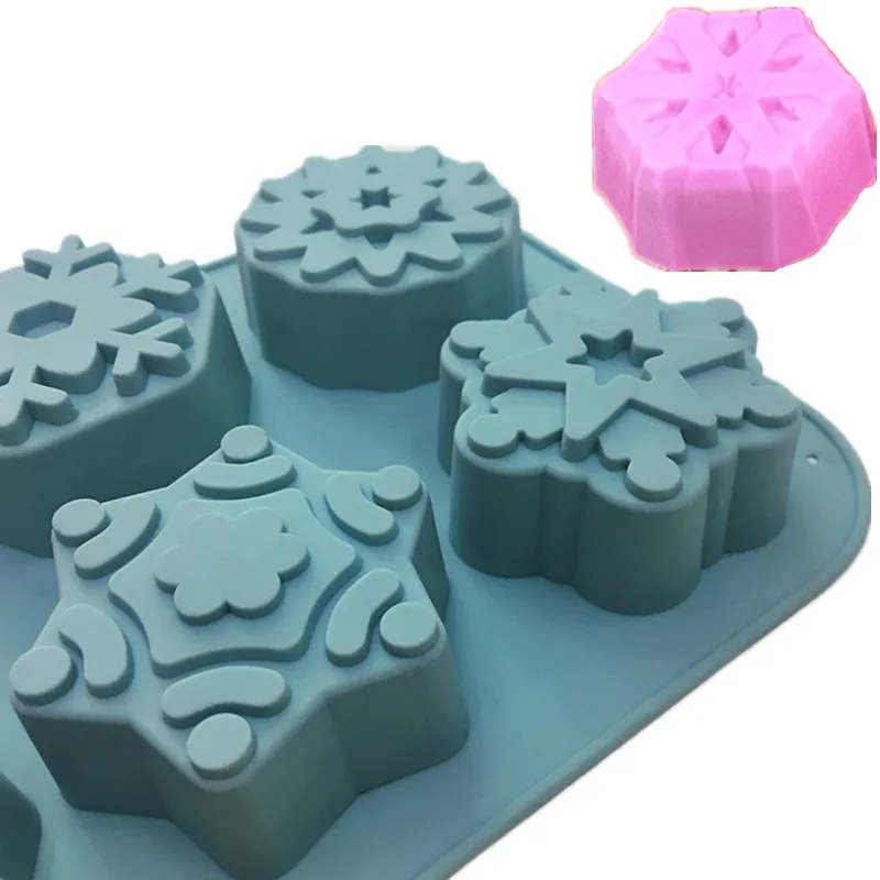 3D Силиконовая форма снежные хлопья шоколадные конфеты Jello Мыло Плесень украшения