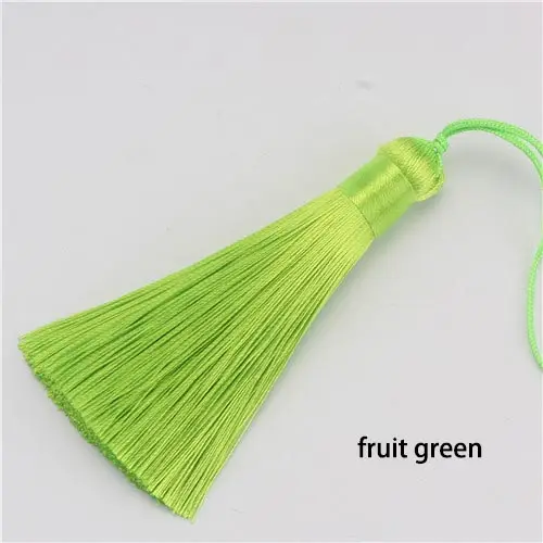 14 fruit green 2 шт./упак. 8 см для рукоделия с кисточками полиэстер, шелк, с бахромой, с кисточками отделкой Швейные аксессуары для свадебного декора ювелирные изделия аксессуары - Цвет: 14 fruit green
