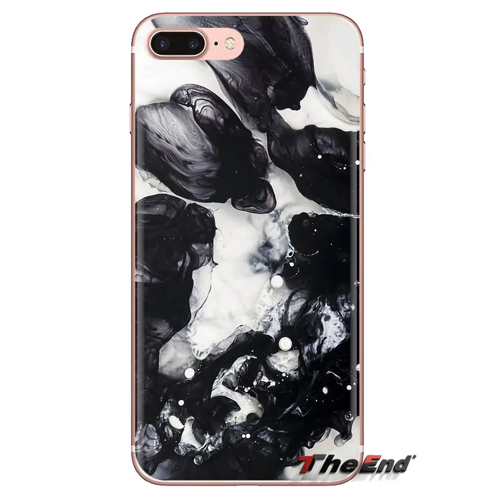 For iPod Touch Apple iPhone 4 4S 5 5S SE 5C 6 6S 7 8 X XR XS Plus MAX Crack White Black Marble Art Pattern Transparent TPU Cover |