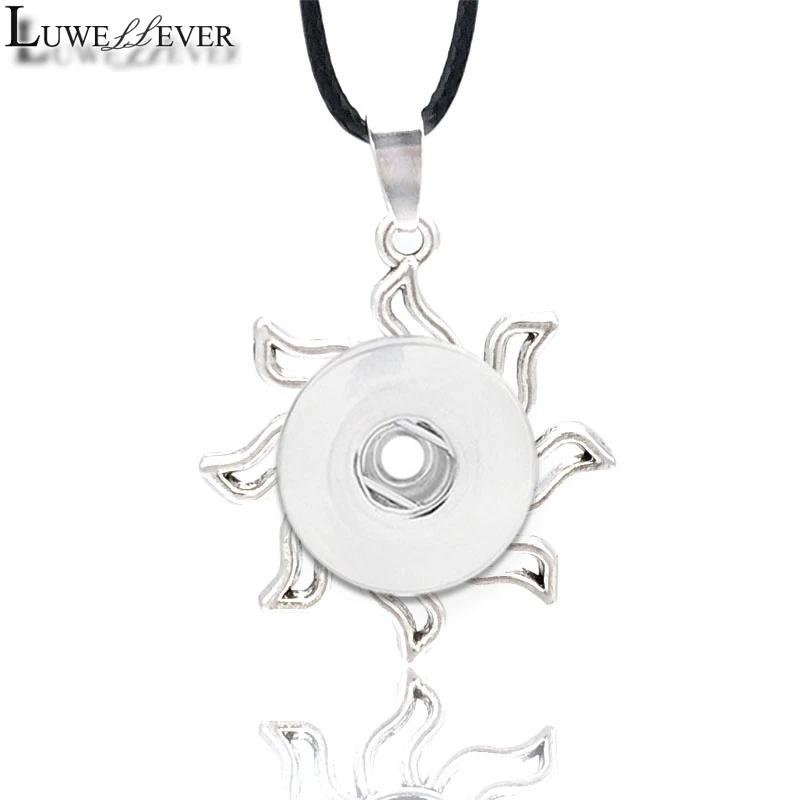 

Metal Fashion Interchangeable Flower Crystal Ginger Necklace 025 Fit 12mm 18mm Snap Button Pendant Charm Jewelry For Women Gift