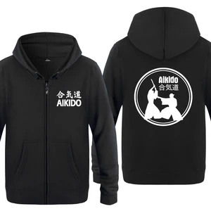 Aikido креативные толстовки для мужчин 2018 мужские флисовые кардиганы на молнии толстовки с капюшоном
