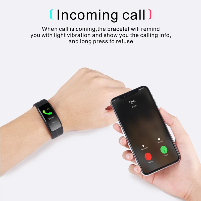 Uhoofit QS100 Smart Wristband Sports watch Blood pressure Heart rate Monitor fitness Tracker bracelet smart band for Android IOS |