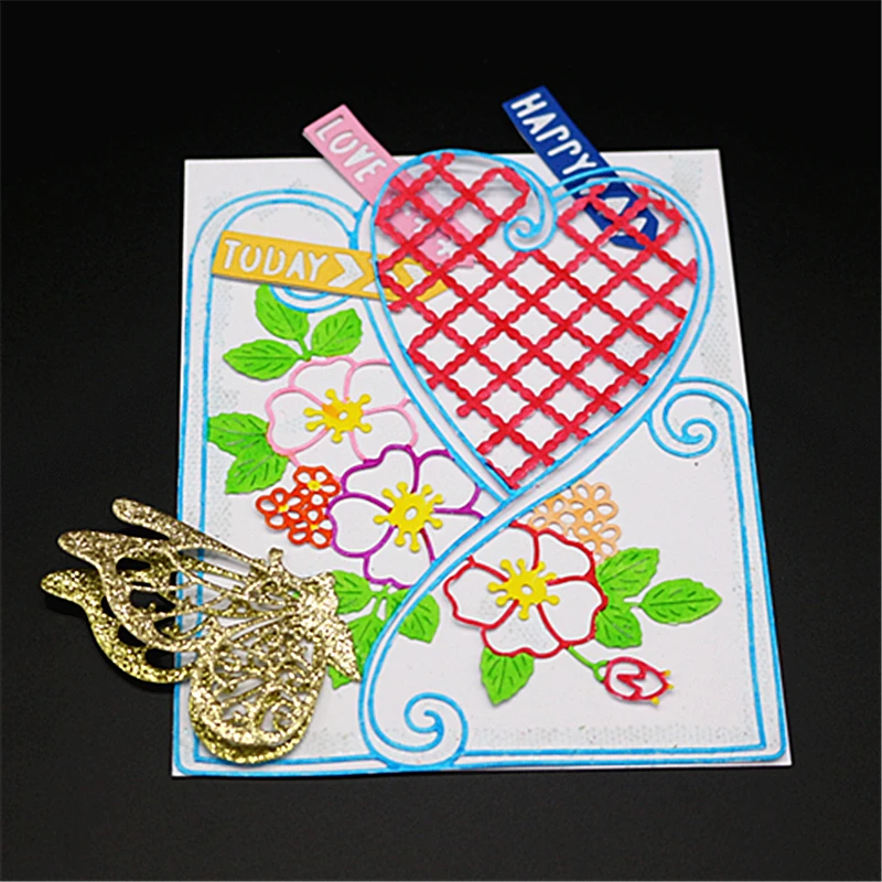 

ZhuoAng Flower leaves heartshaped Cutting Dies For DIY Scrapbooking Decoretive Embossing Stencial DIY Decoative Cards Die Cutter
