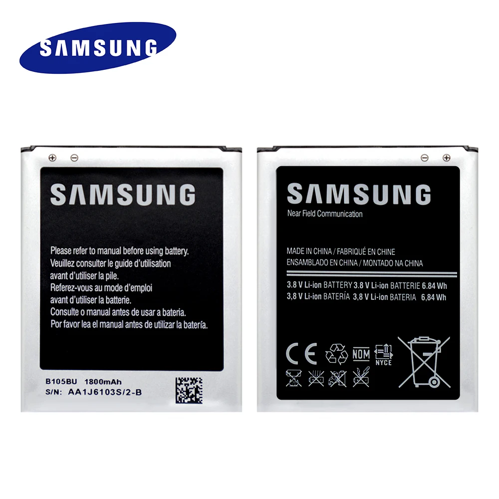 

Original B105BE B105BU Replacement Battery For Samsung Galaxy Ace 3 LTE GT-S7275 Galaxy Light SGH-T399 1800mAh NFC+tracking no