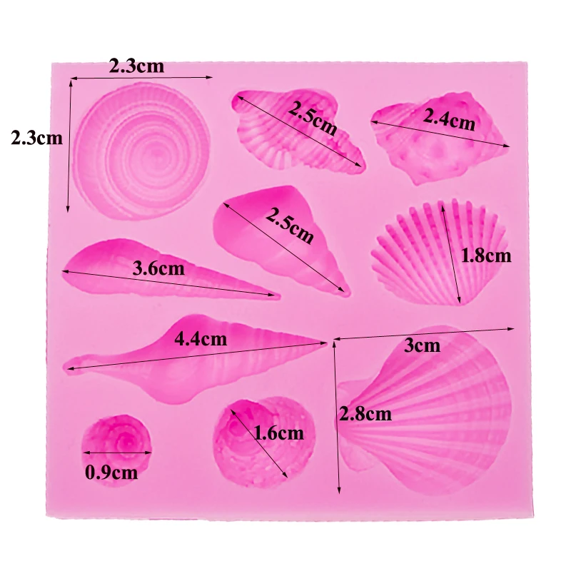C200 3D Shell Conch UV Resin Silicone Molds Fondant Cake Decorating Tools Cupcake Chocolate Gumpaste Epoxy Moulds 6PCS/SET | Дом и сад
