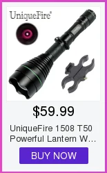 UniqueFire 1508 T50 мощный фонарь с ИК 850nm светодиодные лампы Тактический масштабирующий фонарик+ крепление для прицела для 18650 батареи