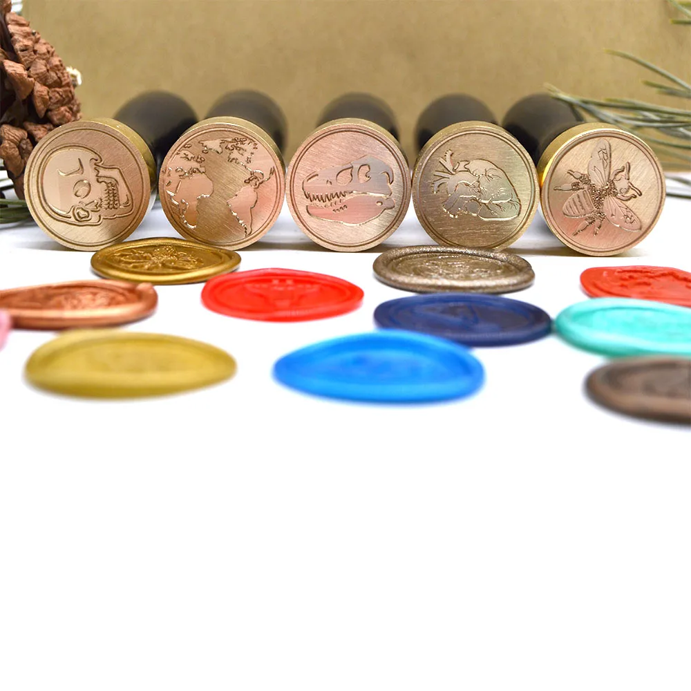 DIY Skull Bee Metal Sealing Wax Stamps Vintage Stamp Stickers Wood Handle for Wedding Party Invitaton Letter Decor | Канцтовары для