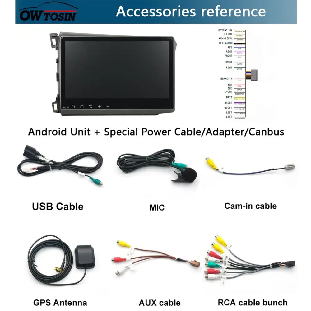 10," ips 8 Core 4G+ 64G Android 9,0 Автомобильный мультимедийный dvd-плеер gps радио для Honda Civic 2011 2012 2013 DSP CarPlay