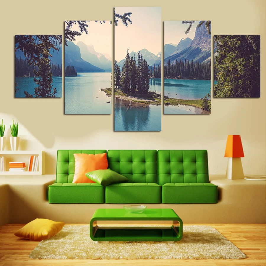 Горячая Распродажа картина на стену с изображением синего озера и водного