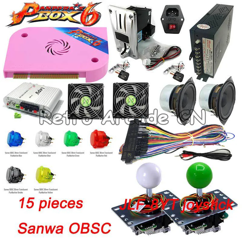 DIY Высокое качество комплект с Pandora box 6/7 3D 1300/2362 в 1 PCB Sanwa JLF 8YT джойстик OBSC 30 кнопка
