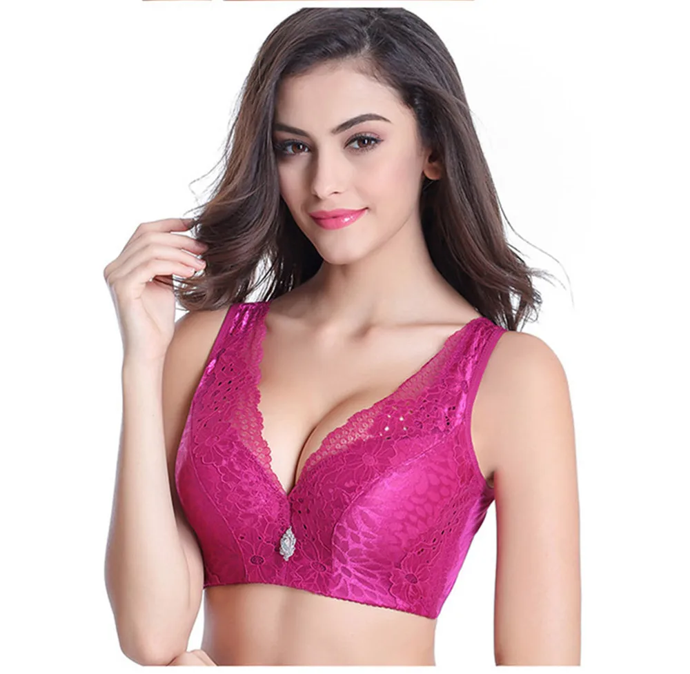 New Wide sheer bra push up women underwear plus size lace bracelet big lingerie sexy bralette top floral fly | Женская одежда