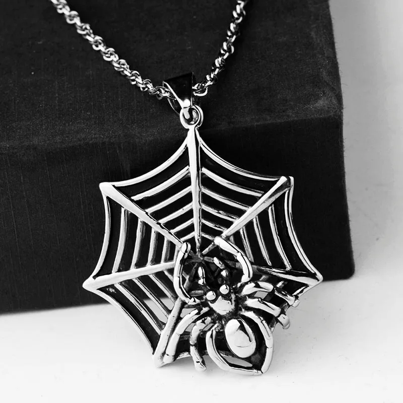 Мужское длинное ожерелье паук из нержавеющей стали|necklace jewelry|jewelry menjewelry for men |