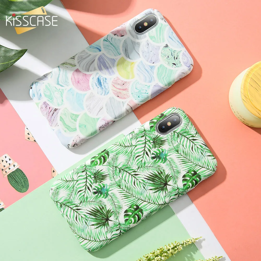KISSCASE красочным рисунком чехол на айфон 7 плюс Жесткий Чехол xs max xr 8 6 6s задняя