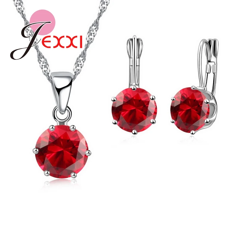 Комплект из колье и серёг серебра 925 пробы с фианитом|jewelry set 925|wedding jewelry setsfashion |
