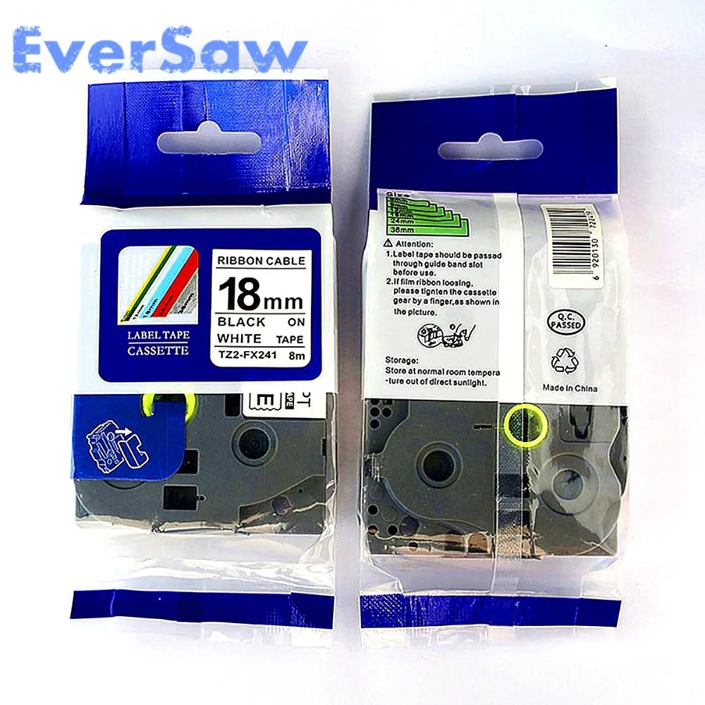 10PK brother Flexible ID label Tapes TZE FX241 Tze-fx241 TZ-FX241 black on white 18mm tze Laminated tape | Компьютеры и офис
