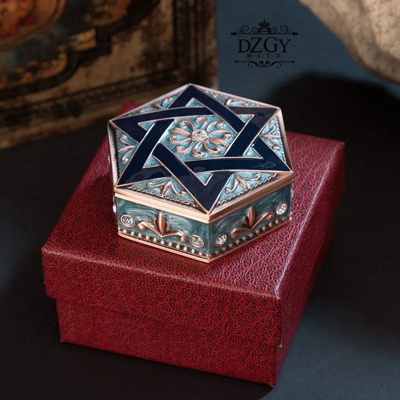 

Metal creative European vintage jewelry storage box high-end exquisite wedding birthday gift box