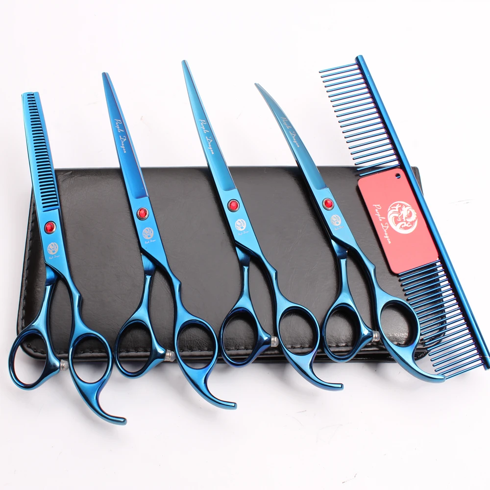 Z3003 5 шт. " 19,5 см Hairdressser для собак фиолетовый дракон JP 440C стрижка для собак Ножницы для собак профессиональные домашние ножницы для волос