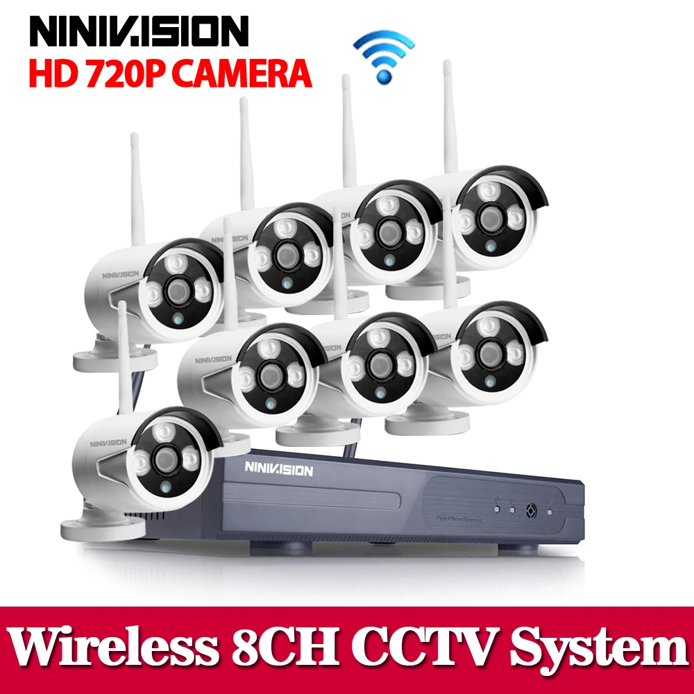Система видеонаблюдения NINIVISION Plug &amp Play 8 каналов беспроводной сетевой