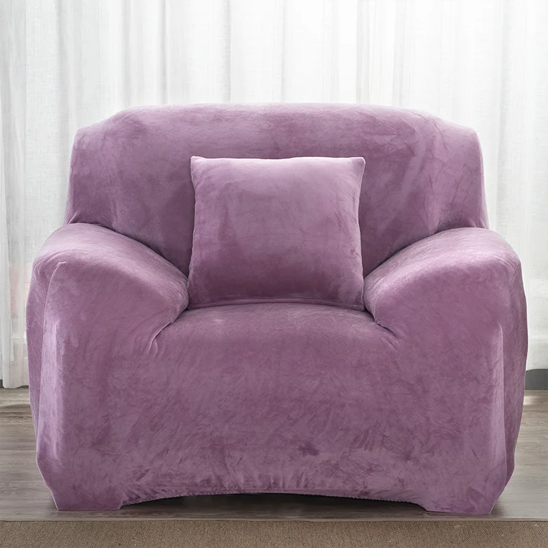 light purple Толстые плюшевые бархатные диван Чехол универсальный эластичный диван slicover Гостиная секционные диванные покрывала из спандекса, 1/2/3/4 местный - Цвет: light purple