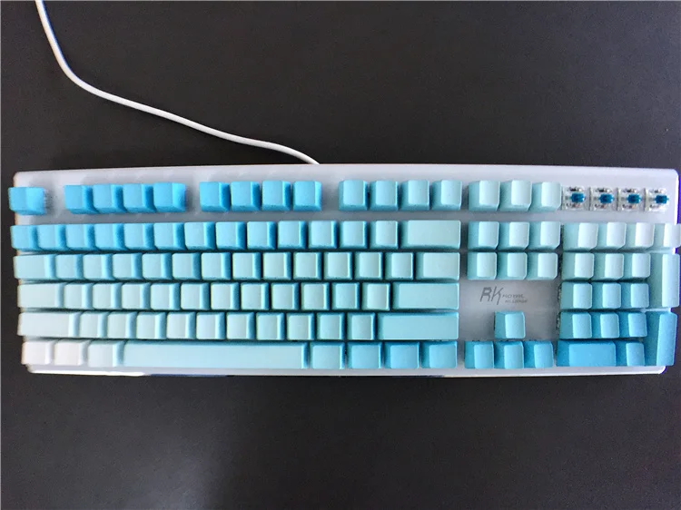 MP 104/87 Cherry MX Переключатель градиентный цвет толстый PBT Keycap Радий гриф с боковой печатью Keycap для механической клавиатуры - Цвет: Blue