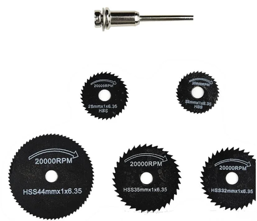 

22/25/32/35/44mm Electric High Speed Steel Small Saw Blade Set Cutting sawtooth grinding blade with 3.2mm diameter handle