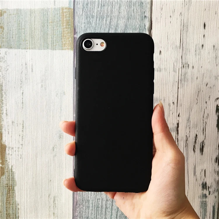 Силиконовый ТПУ чехол для телефона iPhone 6S Матовый однотонный X Xr Xs Max 7 8 Plus Мягкий