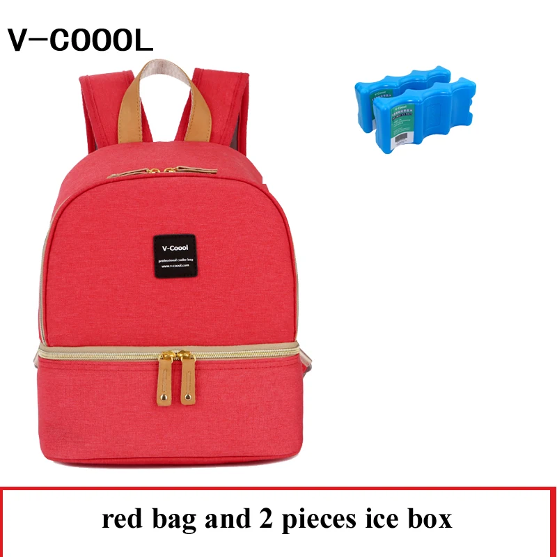 red and ice box V-COOOL изолированная сумка для детской бутылочки для беременных Кормление молока свежее хранение кормящих подгузников сумки терморюкзак DCO - Цвет: red and ice box