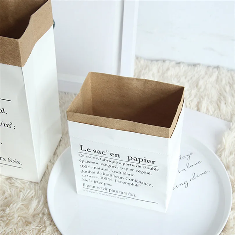 1 шт. Милая складная сумка для хранения крафт бумаги стирки детские игрушки сумки